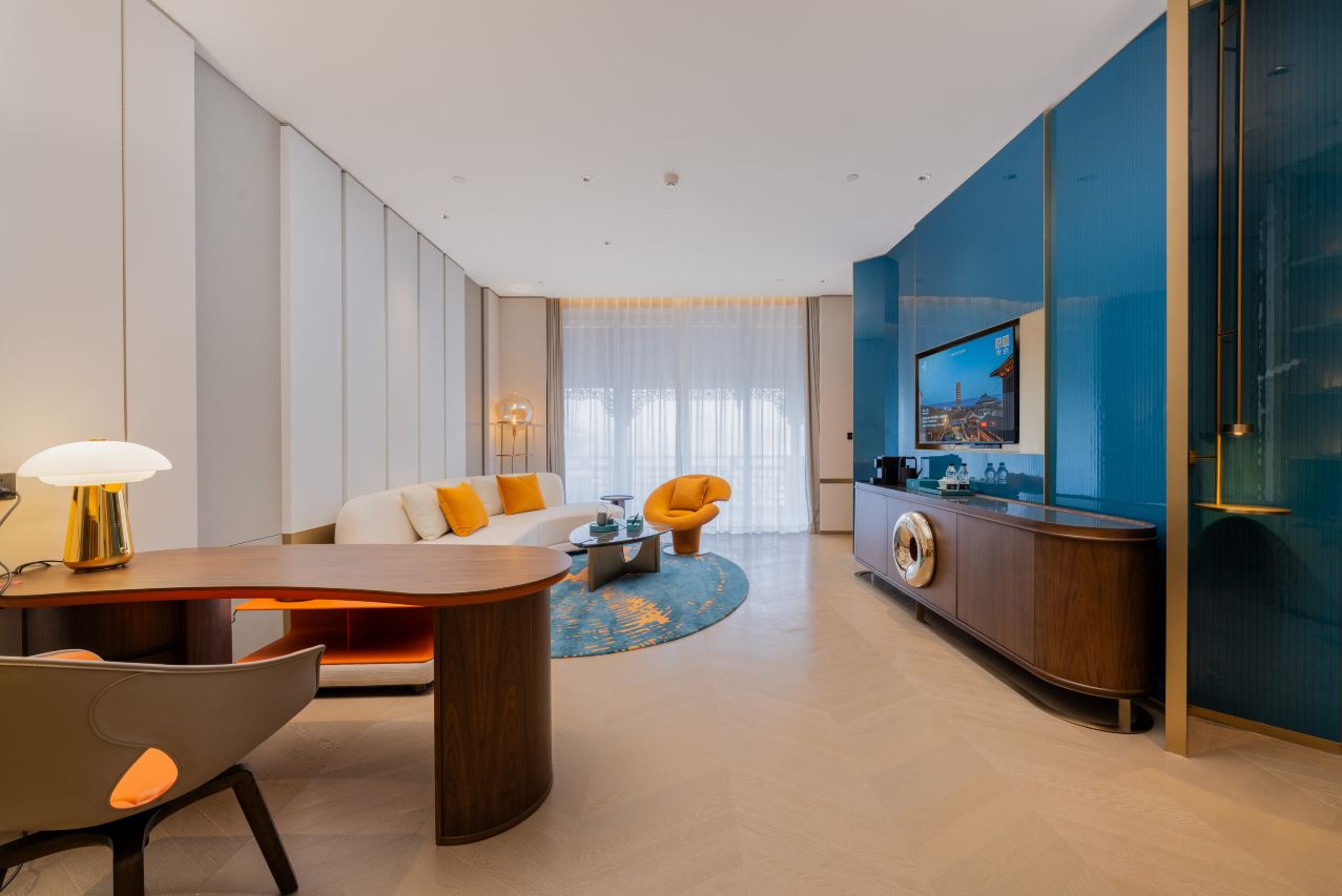 Interior of a superior suite with spacious layout and refined design.