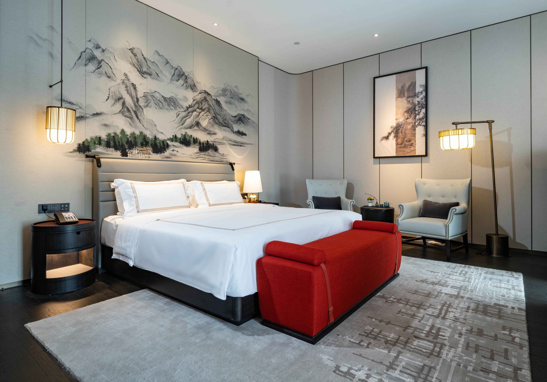 Superior double room interior view.